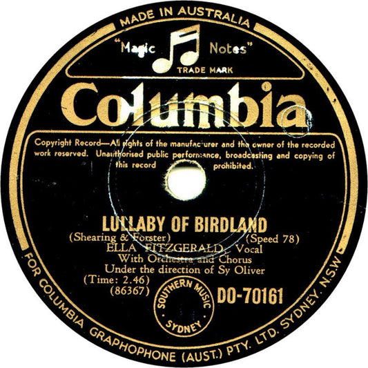 Ella Fitzgerald : Lullaby Of Birdland / Later (Shellac, 10")