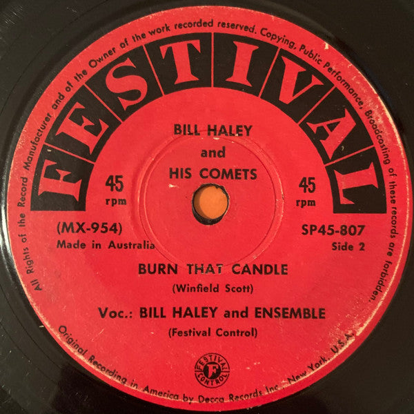 Bill Haley And His Comets : Rock-A-Beatin' Boogie (7", Single, Mono)