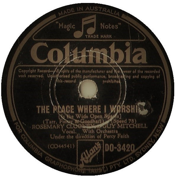 Rosemary Clooney, Guy Mitchell : The Place Where I Worship / The House Of Singing Bamboo (Shellac, 10")