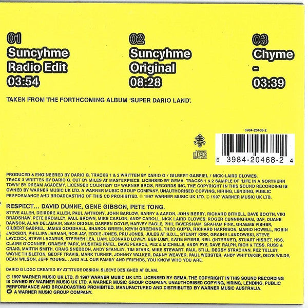 Dario G : Sunchyme (CD, Maxi, Car)