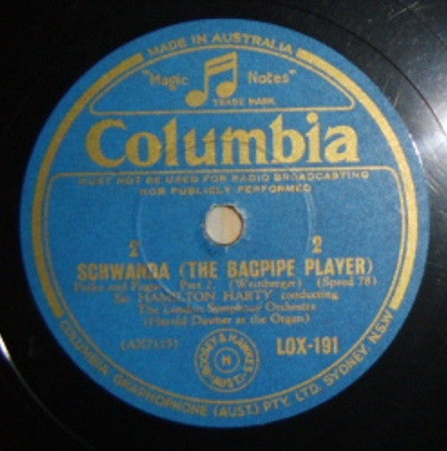 Sir Hamilton Harty Conducting London Symphony Orchestra, Harold Dawber : Schwanda (The Bagpipe Player) Polka And Fugue - Part I / Schwanda (The Bagpipe Player) Fugue (Completion) (Shellac, 12")