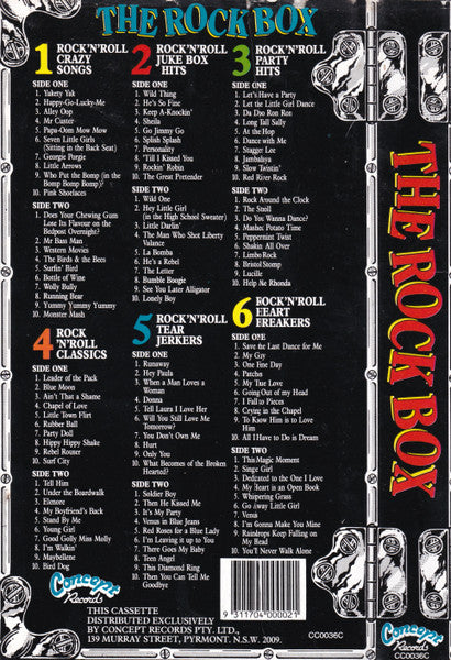 Various : The Rock Box - Various Artists (6xCass, Comp, Whi + Box)