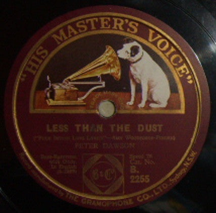 Peter Dawson : The Temple Bells / Less Than The Dust (Shellac, 10")