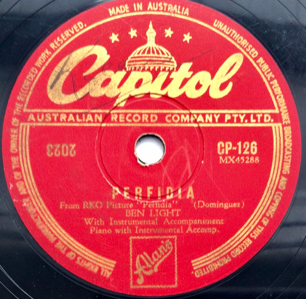 Ben Light : Perfidia / Mistakes (Shellac, 10")