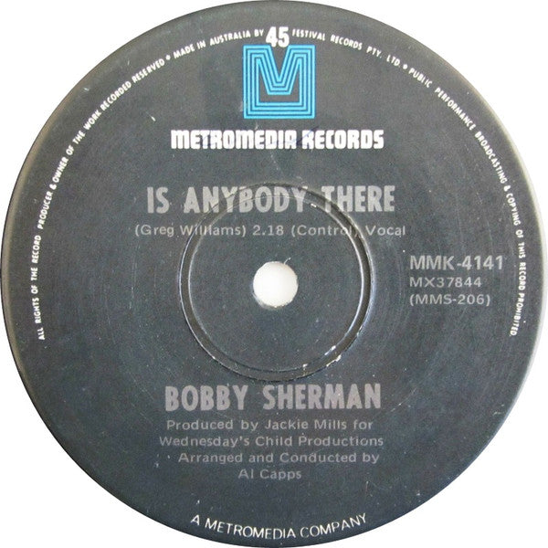 Bobby Sherman : Cried Like A Baby (7", Single)