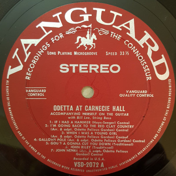 Odetta : At Carnegie Hall (LP, Album)