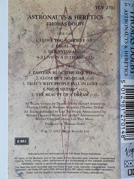 Thomas Dolby : Astronauts & Heretics (Cass, Album)