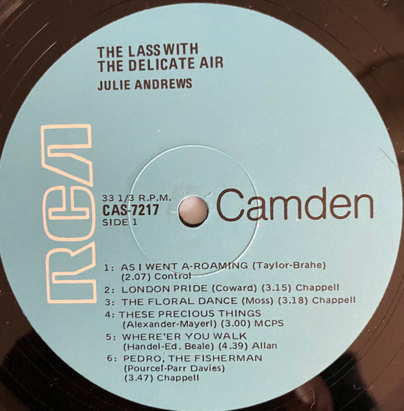 Julie Andrews : The Lass With The Delicate Air (LP, Album, RE)