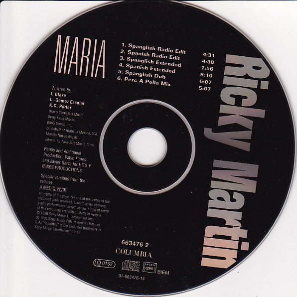 Ricky Martin : Maria (Remixes) (CD, Maxi)