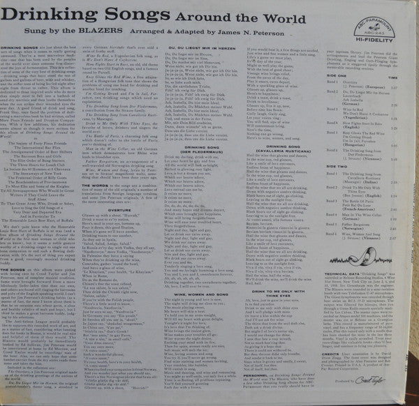 The Blazers (4) : Drinking Songs Around The World (LP, Album)