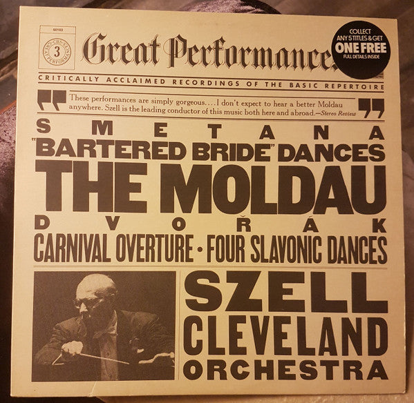 Smetana* / Dvořák* : Szell*, Cleveland Orchestra* : The Moldau, Three Dances From The Bartered Bride / Carnival Overture - Four Slavonic Dances (LP, RE, RM)