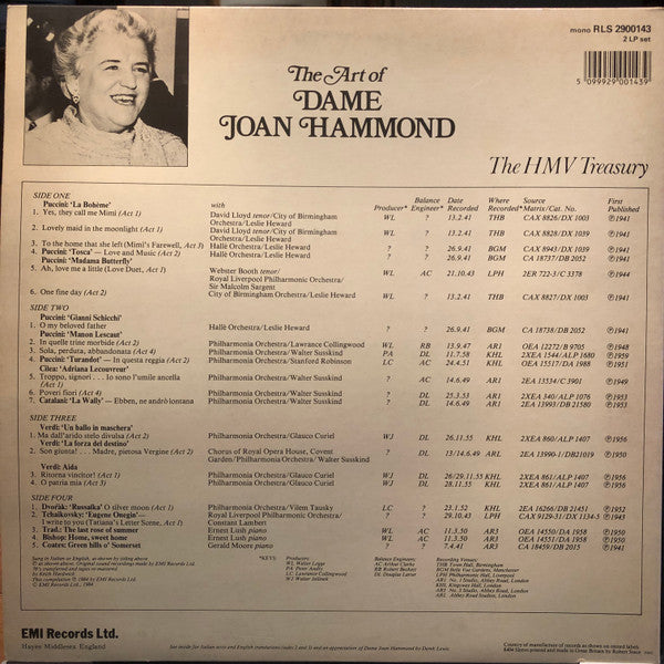 Joan Hammond : The Art of Joan Hammond (2xLP, Comp, Mono, Gat)