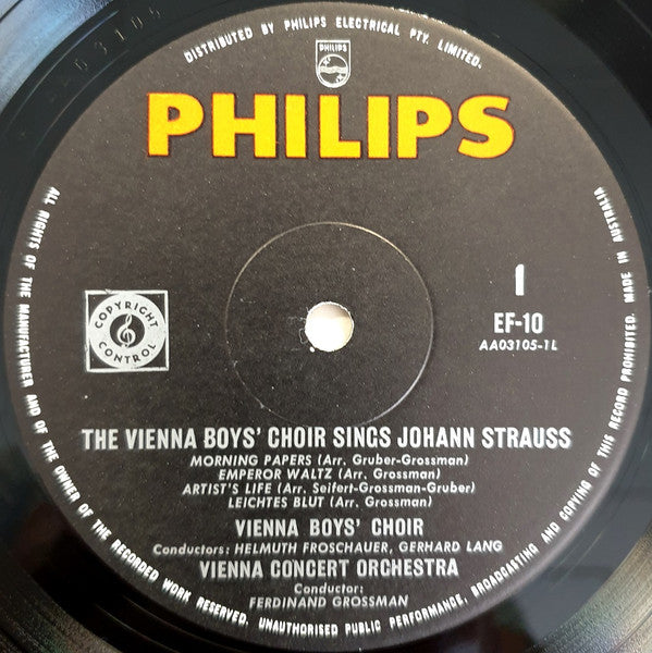 Vienna Boys' Choir* : Vienna Boys' Choir Sing Johann Strauss (LP, Album, Mono)