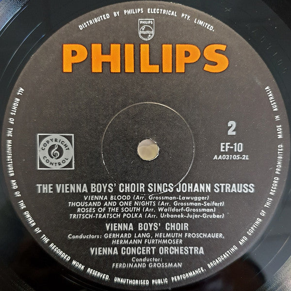 Vienna Boys' Choir* : Vienna Boys' Choir Sing Johann Strauss (LP, Album, Mono)