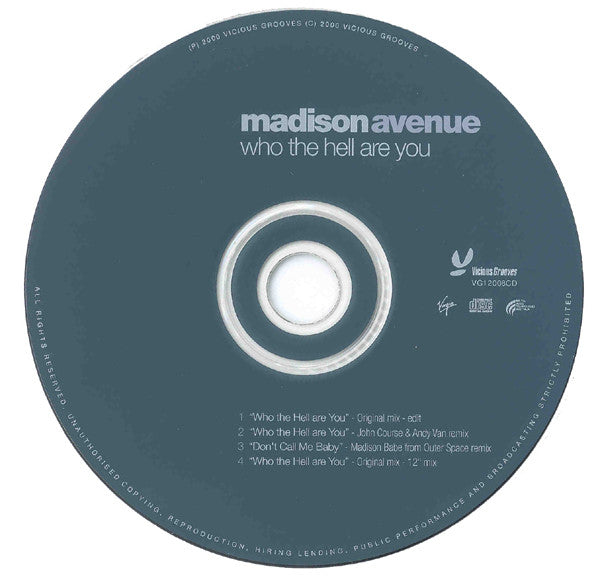 Madison Avenue : Who The Hell Are You (CD, Single)