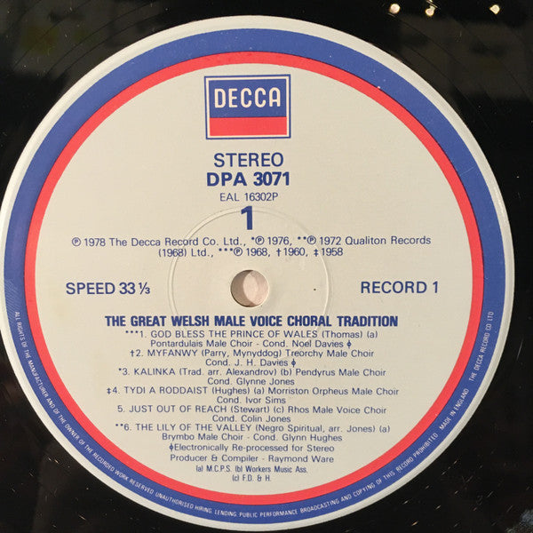 Various : The Great Welsh Male Voice Tradition (2xLP)