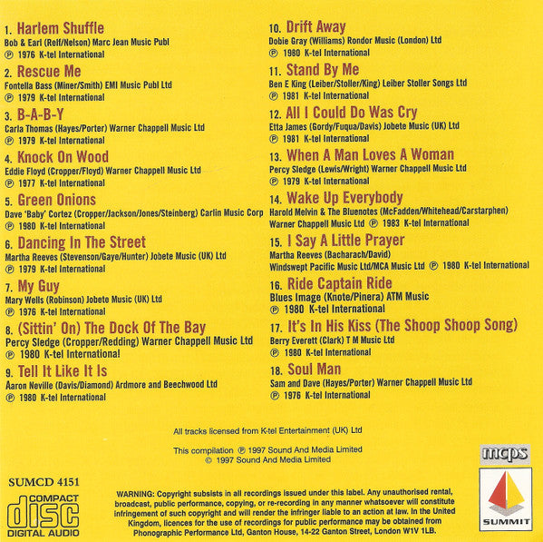 Various : Classic Soul - 18 All Time Classic Soul Tracks (CD, Comp)
