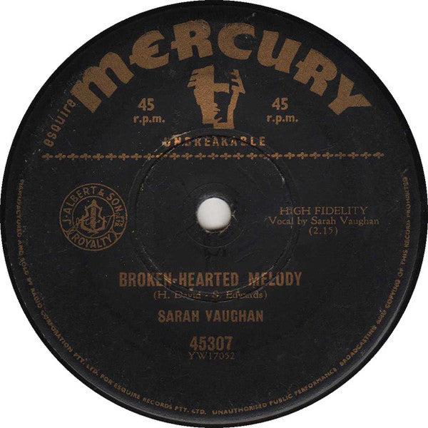 Sarah Vaughan : Misty / Broken-Hearted Melody (7", Single)