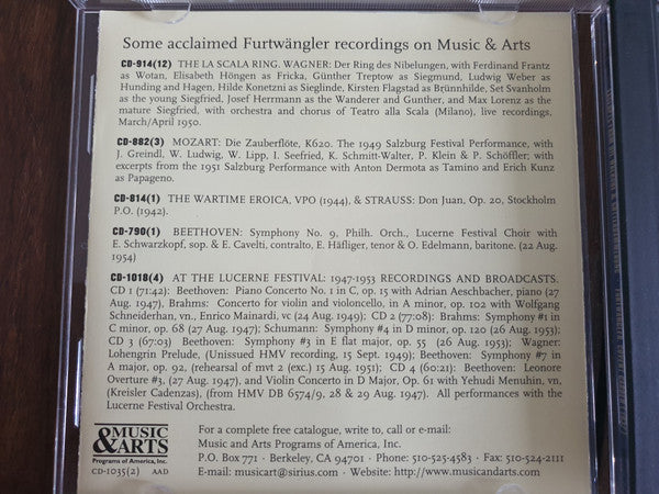 Wilhelm Furtwängler : Wilhelm Furtwängler Conducts Excerpts From The 1937 Covent Garden Performances Of Die Walküre And Götterdämmerung (2xCD, Comp, Mono)