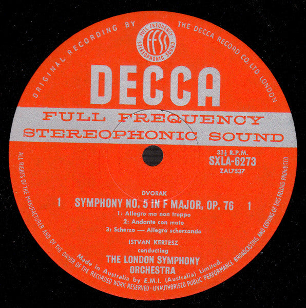 Antonín Dvořák, István Kertész, London Symphony Orchestra : Symphony No. 5 In F Major ∙ Overture "My Home" (LP)