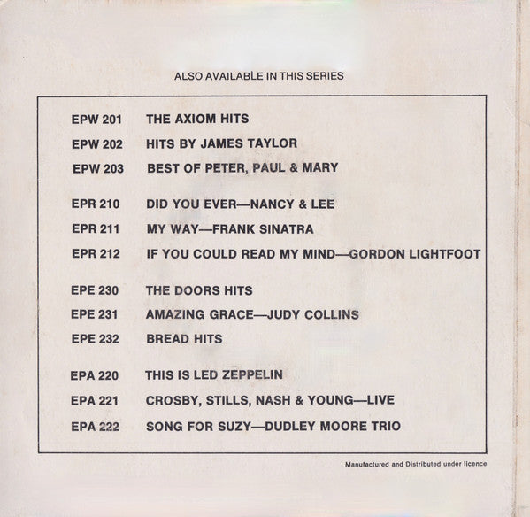 Peter, Paul & Mary : Best Of Peter, Paul & Mary (7", EP)