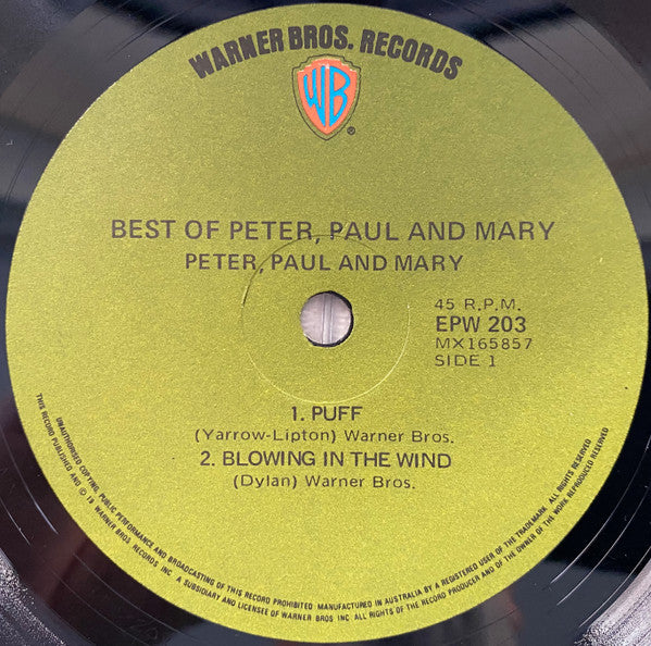 Peter, Paul & Mary : Best Of Peter, Paul & Mary (7", EP)