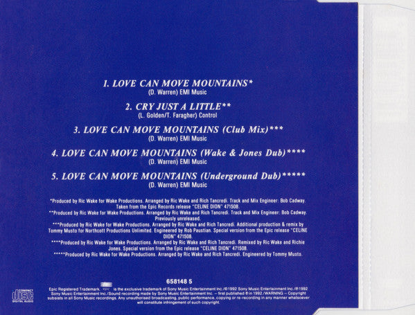 Celine Dion* : Love Can Move Mountains (CD, Maxi)