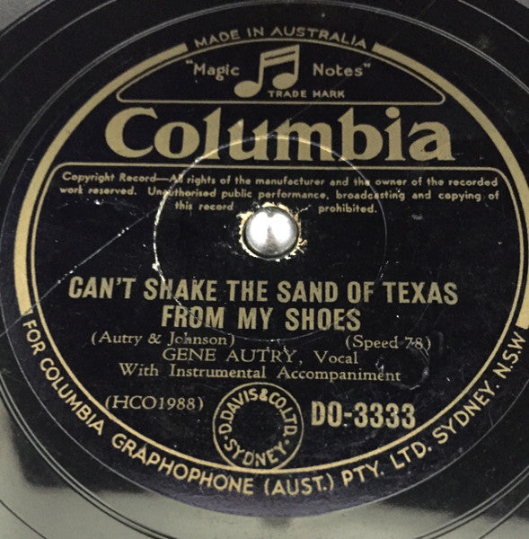 Gene Autry / Floyd Tillman : Can’t Shake The Sand Of Texas From My Shoes / Slipping Around (Shellac, 10")