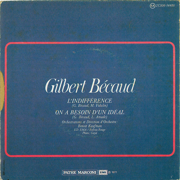 Gilbert Bécaud : L'indifférence (7", Single)