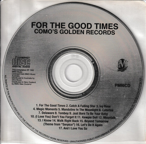 Perry Como : Como's Golden Records (For The Good Times) (CD, Comp)