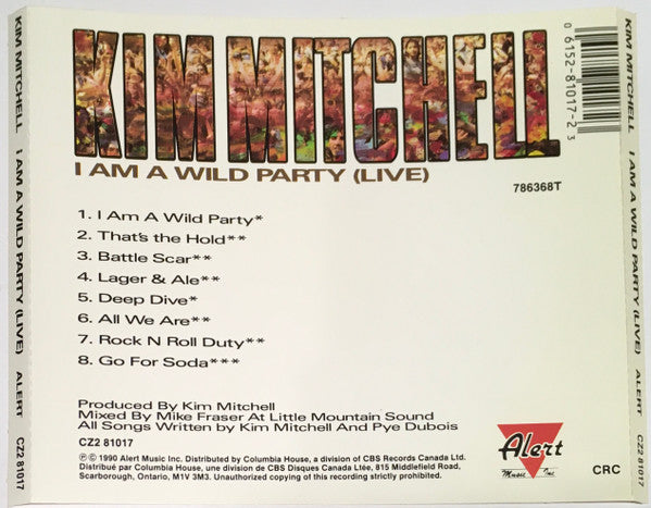 Kim Mitchell : I Am A Wild Party (Live) (CD, Album, Club)