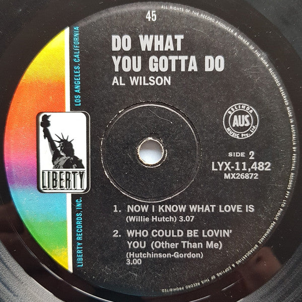 Al Wilson : Do What You Gotta Do (7", EP, Mono)