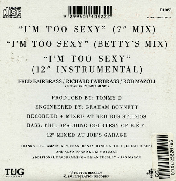 Right Said Fred : I'm Too Sexy (CD, Single)