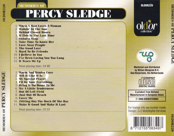 Percy Sledge : Memories Of Percy Sledge (2xCD, Comp)
