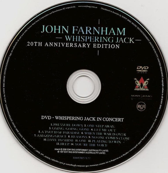 John Farnham : Whispering Jack (20th Anniversary Edition) (CD, Album, RE, RM, Jew + DVD-V, Multichannel, PAL)