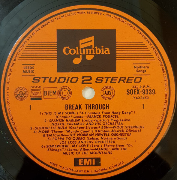 Various : Break-Through - An Introduction To Studio Two Stereo (LP, Comp, Smplr)
