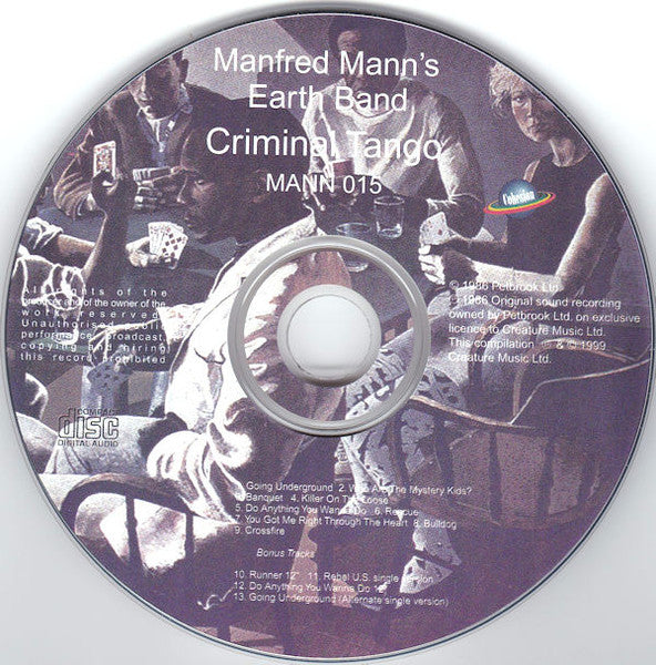 Manfred Mann's Earth Band With Chris Thompson : Criminal Tango (CD, Album, RE, RM)
