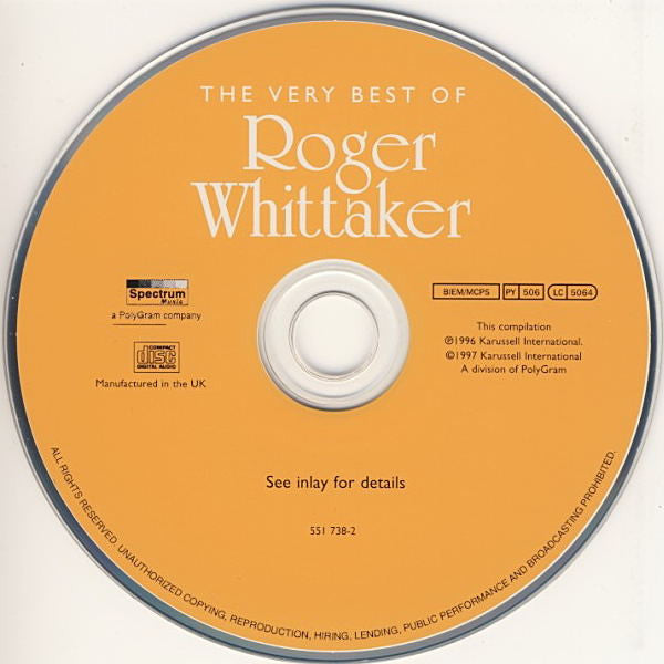 Roger Whittaker : The Very Best Of Roger Whittaker (CD, Comp, RE)
