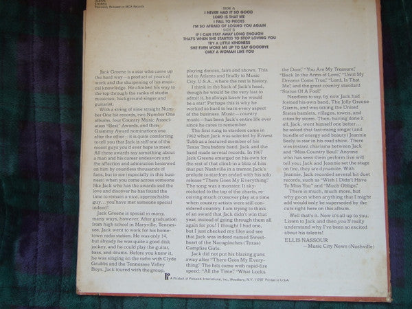 Jack Greene : I Never Had It So Good (LP, Album, RE)