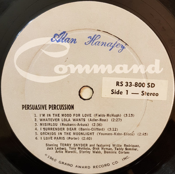 Terry Snyder And The All Stars : Persuasive Percussion (LP, Album, Gat)