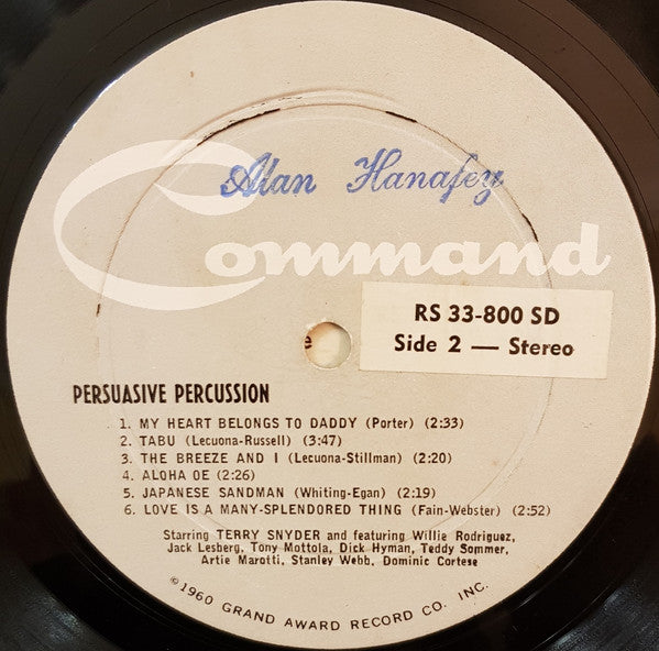 Terry Snyder And The All Stars : Persuasive Percussion (LP, Album, Gat)