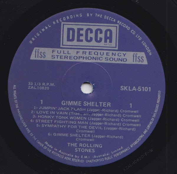 The Rolling Stones : Gimme Shelter (LP, Comp, RE, Dar)
