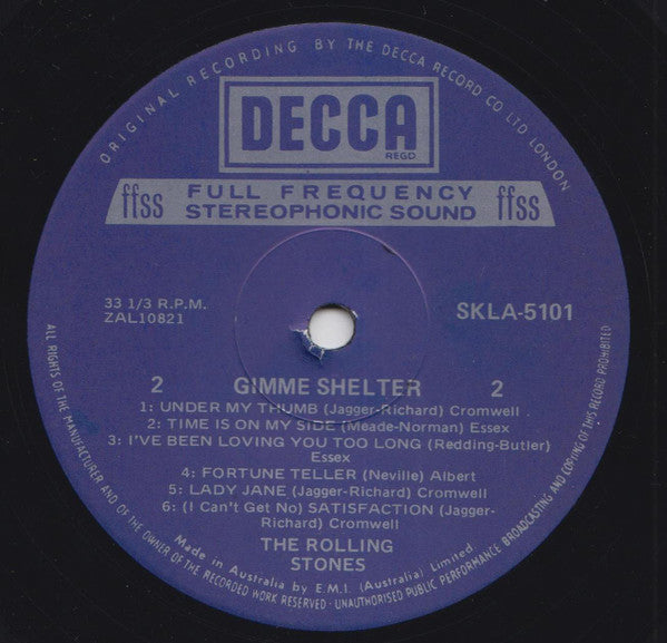 The Rolling Stones : Gimme Shelter (LP, Comp, RE, Dar)