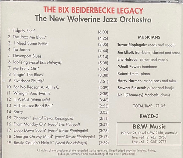 The New Wolverine Jazz Orchestra : The Bix Beiderbecke Legacy, 1903-1931 (CD, Album)