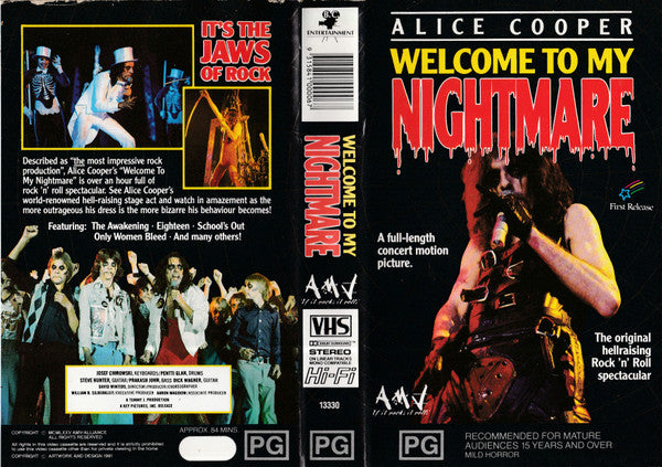 Alice Cooper (2) : Welcome To My Nightmare (VHS, PAL)