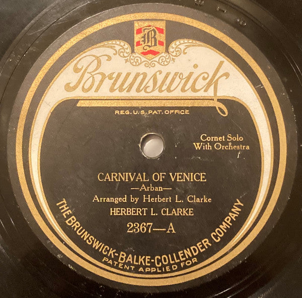 Herbert L. Clarke : Carnival Of Venice / Stars In A Velvety Sky (Shellac, 10")