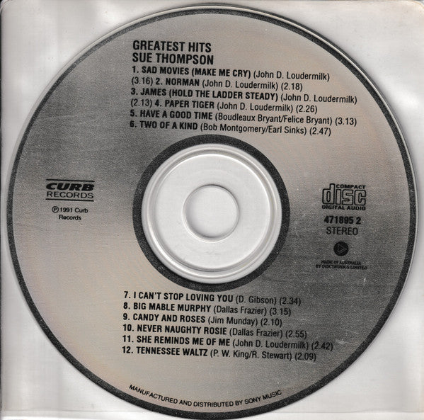 Sue Thompson : Greatest Hits (CD, Comp)
