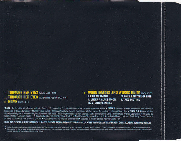 Dream Theater : Through Her Eyes (CD, Single)