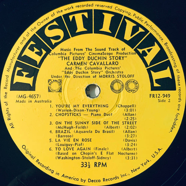 Carmen Cavallaro : The Eddy Duchin Story (LP, Album, Mono)