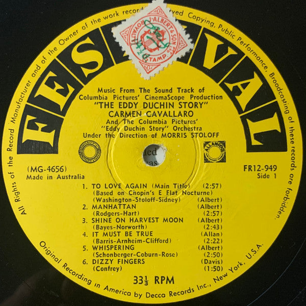 Carmen Cavallaro : The Eddy Duchin Story (LP, Album, Mono)
